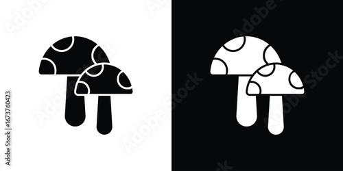 Mushrooms icon symbol logo. Graphic template.
