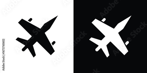 Military aircraft icon symbol logo. Graphic template.