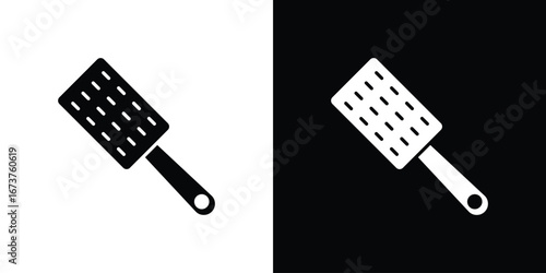 Microplane grater icon symbol logo. Graphic template.