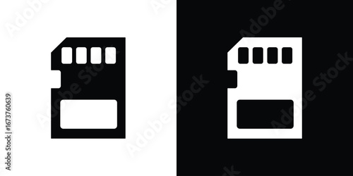 Memory card icon symbol logo. Graphic template.