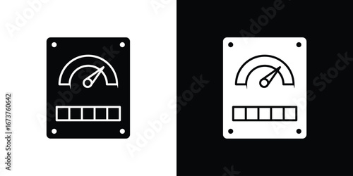 Meter icon symbol logo. Graphic template.