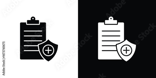 Medical record icon symbol logo. Graphic template.