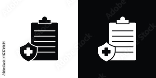 Medical insurance icon symbol logo. Graphic template.