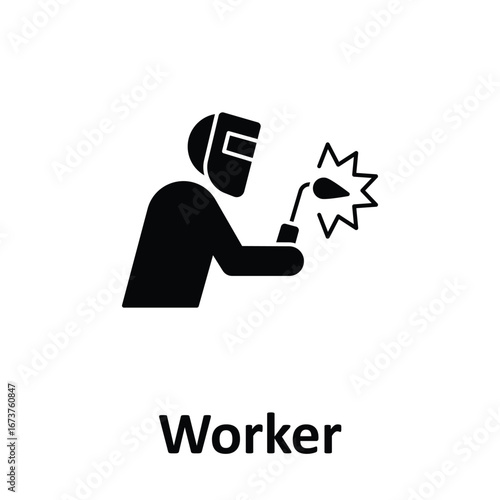Industrial worker Vector Icon which can easily modify or edit