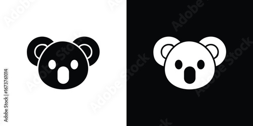 Koala head icon symbol logo. Graphic template.