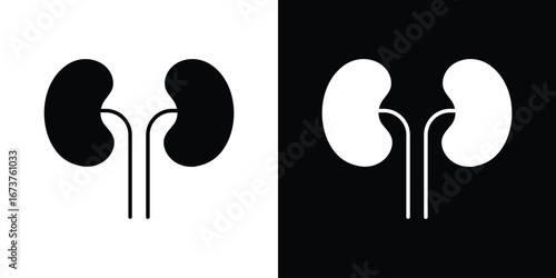 Kidney icon symbol logo. Graphic template.