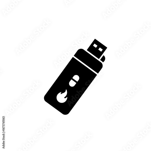 Usb drive Glyph style Burning data information storage digital transfer