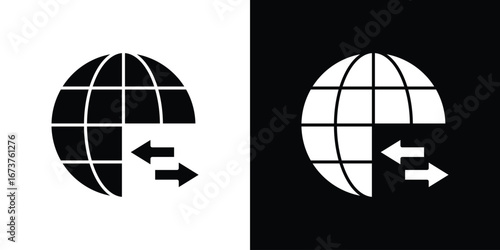 Import and export icon symbol logo. Graphic template.