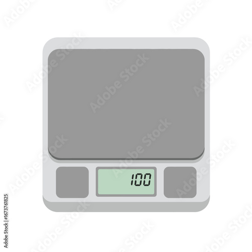 Digital kitchen scale minimalist style clean display hundred grams weight measurement cooking baking