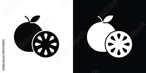 Grapefruit icon symbol logo. Graphic template.