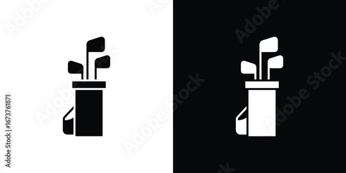 Golf bag icon symbol logo. Graphic template.