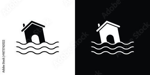 Flood icon symbol logo. Graphic template.