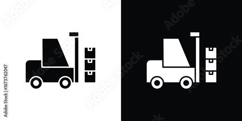 Forklift icon symbol logo. Graphic template.