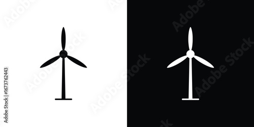 Eolic energy icon symbol logo. Graphic template.
