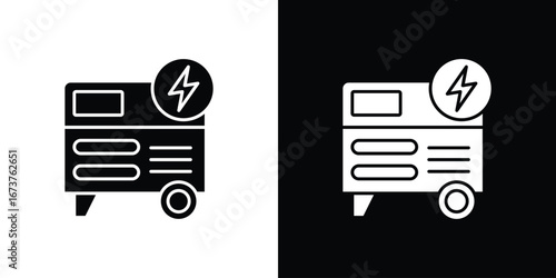 Electric generator icon symbol logo. Graphic template.