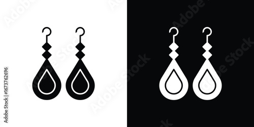 Earrings icon symbol logo. Graphic template.