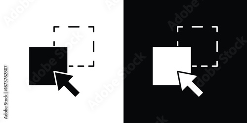 Drag and drop icon symbol logo. Graphic template.