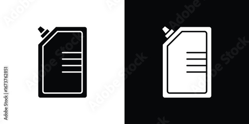 Doy pack pouch icon symbol logo. Graphic template.