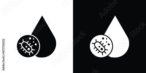 Dirty water drop icon symbol logo. Graphic template.