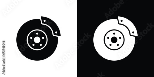Disk brake icon symbol logo. Graphic template.