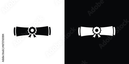 Diploma icon symbol logo. Graphic template.