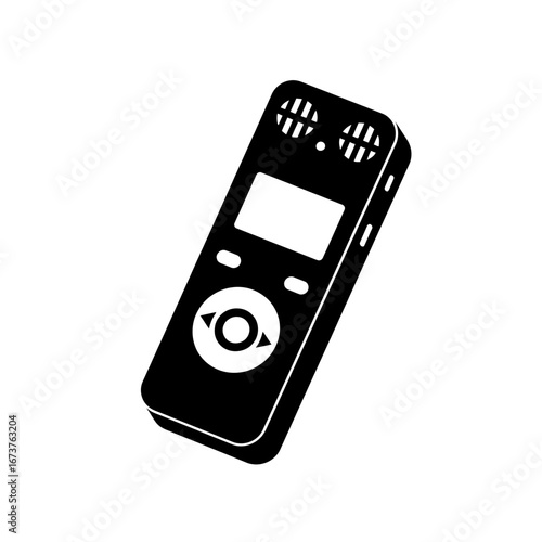 Voice recorder simple black silhouette audio recording device portable gadget