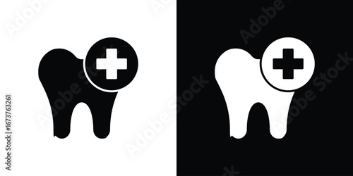 Dental care icon symbol logo. Graphic template.