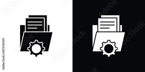 Data management icon symbol logo. Graphic template.