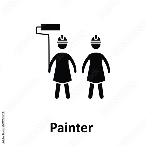 Painter Vector Icon which can easily modify or edit