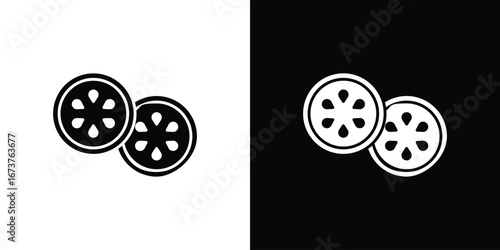 Cucumber slice icon symbol logo. Graphic template.