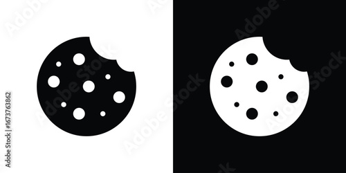 Cookie icon symbol logo. Graphic template.