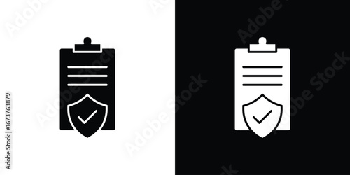 Contract coverage icon symbol logo. Graphic template.