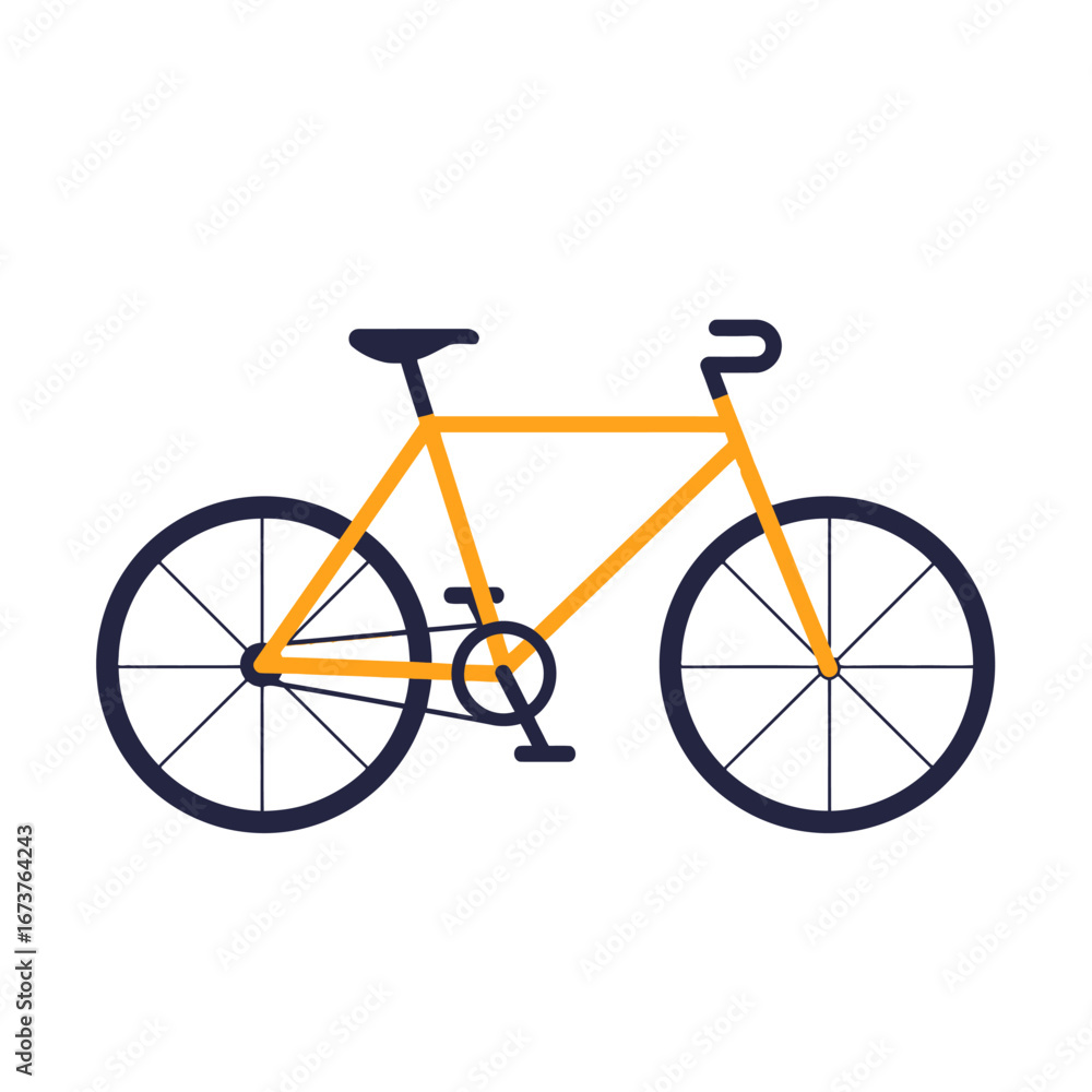 Obraz premium Yellow bicycle vector minimalist style transportation urban lifestyle simple vehicle