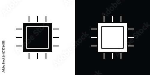 Chip icon symbol logo. Graphic template.