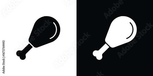 Chicken leg icon symbol logo. Graphic template.