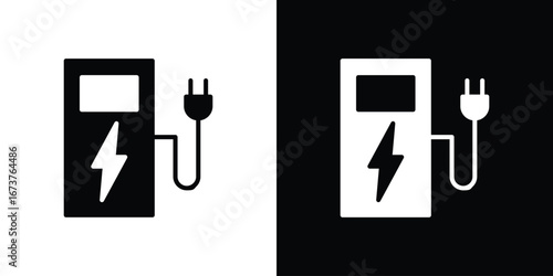 Charging station icon symbol logo. Graphic template.