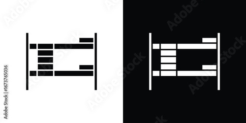 Bunk bed icon symbol logo. Graphic template.