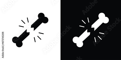 Broken bone icon symbol logo. Graphic template.