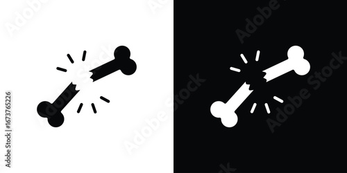 Broken bone icon symbol logo. Graphic template.