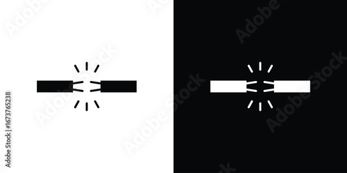 Broken Wire Icon icon symbol logo. Graphic template.