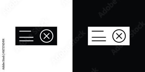 Bounced check icon symbol logo. Graphic template.