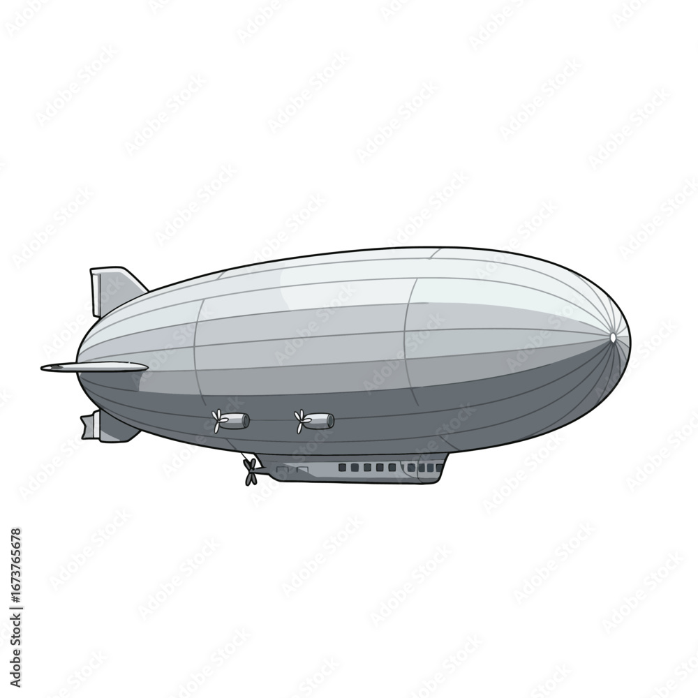 Obraz premium Vintage airship Side view Detailed rendering Transportation history Nostalgic adventure