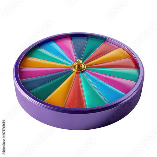 Spin-the-wheel birthday game isoleted on transparent background .