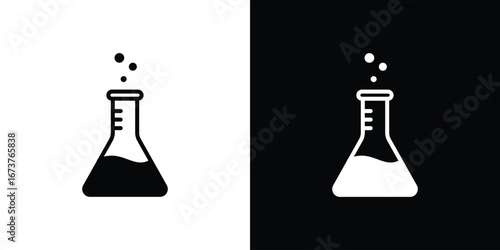 Beaker icon symbol logo. Graphic template.