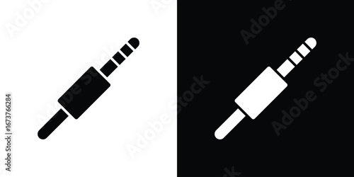 Audio jack icon symbol logo. Graphic template.