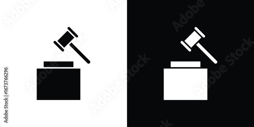 Auction icon symbol logo. Graphic template.