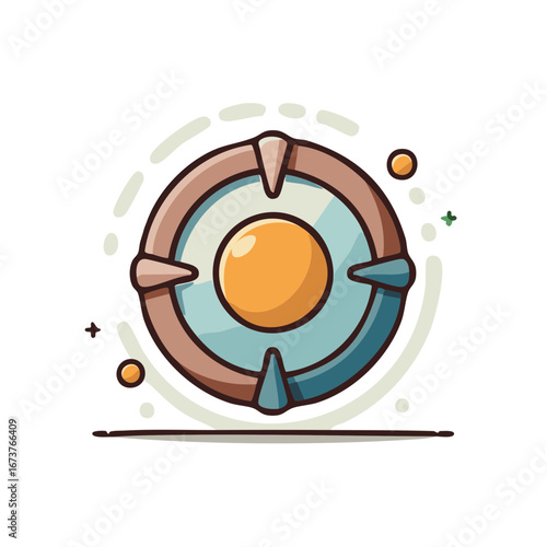Stylized Circular Target with Center Aim and Abstract Elements
