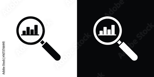 Analysis icon symbol logo. Graphic template.