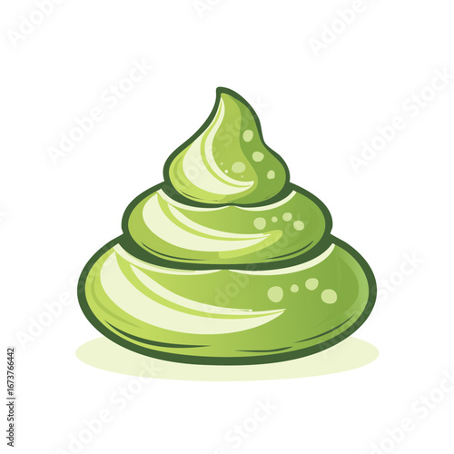 Green sauce illustration of wasabi or condiment on a white background