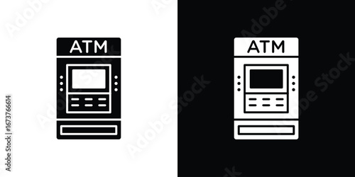 Atm icon symbol logo. Graphic template.